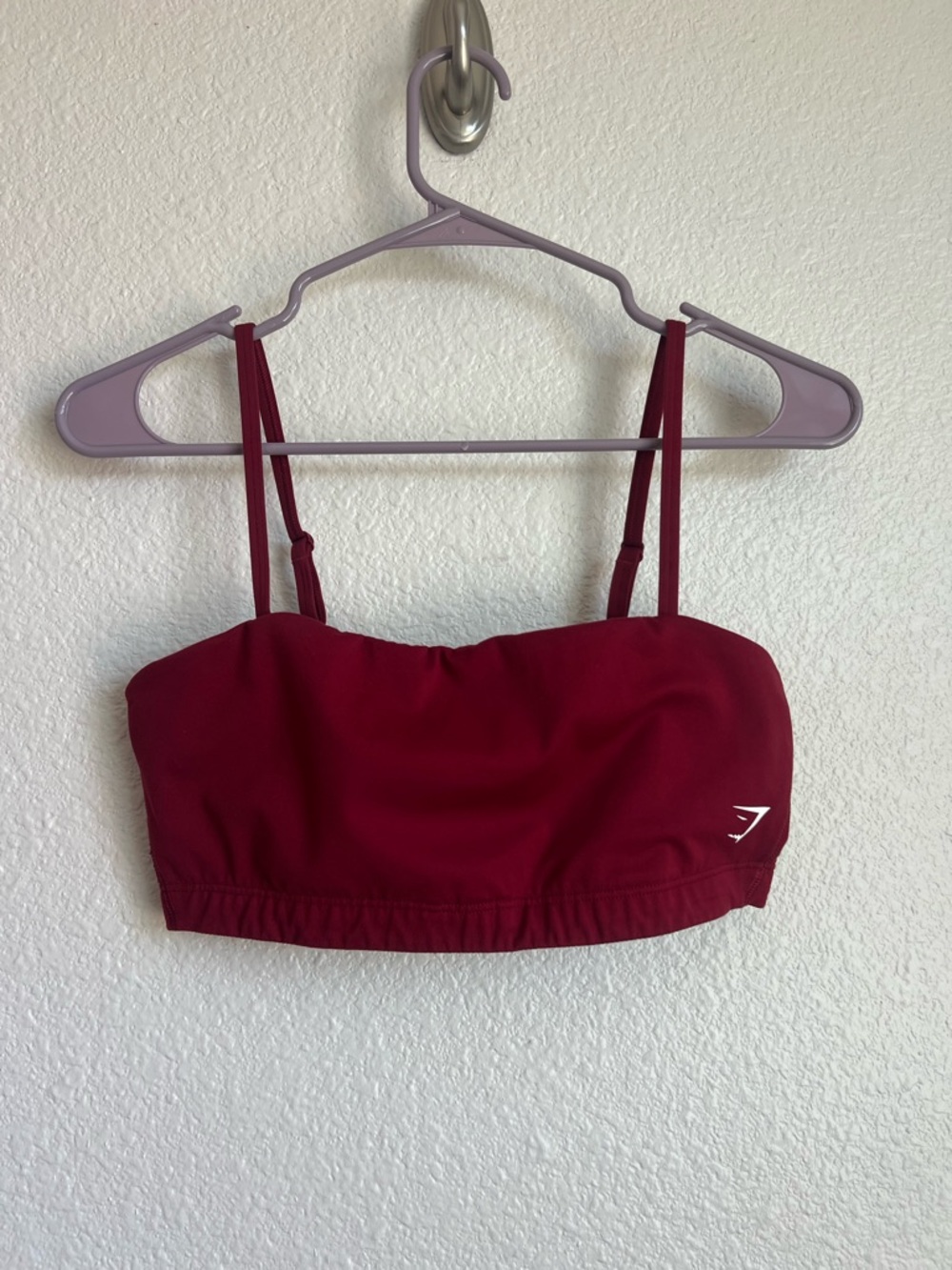 Gymshark Burgundy Thin-Strap Bandeau Sports Bralette
